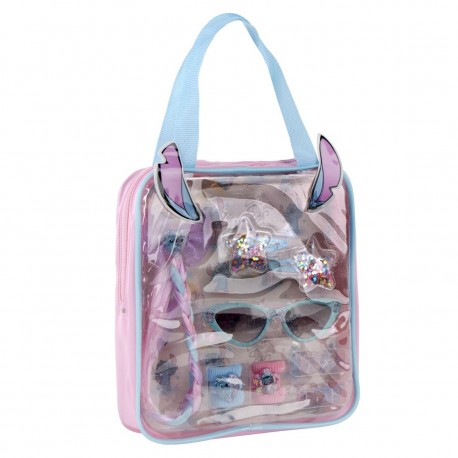 Conjunto de beleza com bolsa e óculos de sol Stitch azul