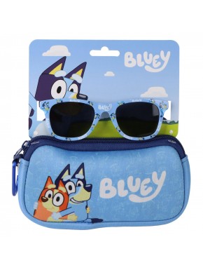 Óculos de sol Bluey para crianças com estojo azul