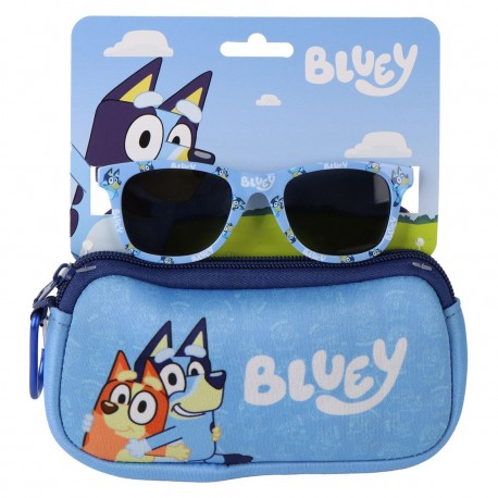 Lunettes de soleil Bluey pour enfants avec étui bleu