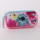 Lunettes de soleil et étui Stitch Disney, tons rose et bleu, design amusant
