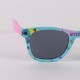 Lunettes de soleil et étui Stitch Disney, tons rose et bleu, design amusant