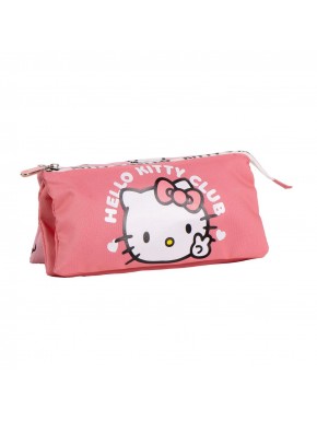 Estuche rosa Hello Kitty 3 compartimentos
