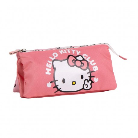 Estojo rosa Hello Kitty 3 compartimentos