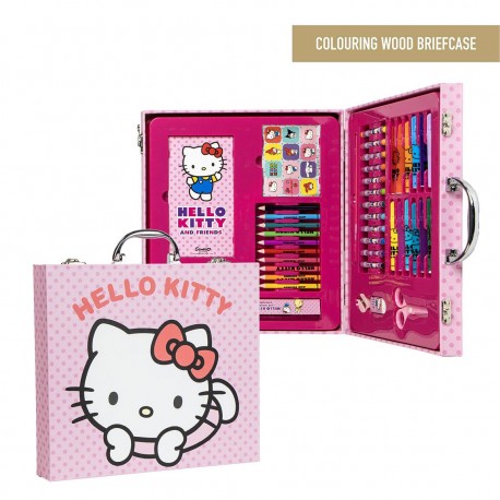 Conjunto para colorir Hello Kitty com maleta rosa