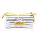Estojo triplo branco Snoopy Lazy Days com zíper amarelo