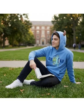 Sudadera azul Monsters University con Sulley y Mike