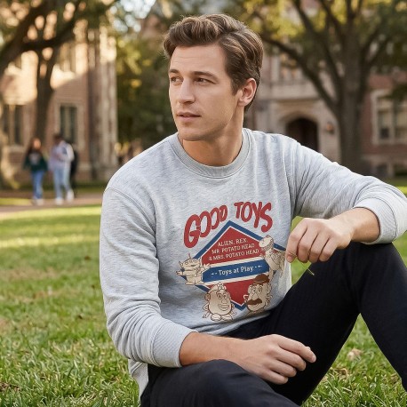 Sweat gris Pixar avec personnages de Toy Story
