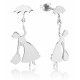 Pendientes Oro Blanco Silueta Mary Poppins Disney