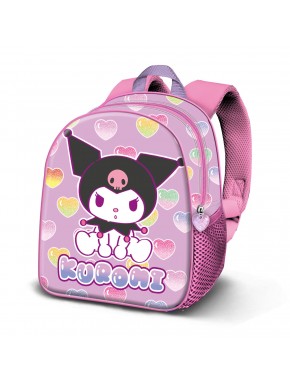 Sac à dos rose Hello Kitty Kuromi avec cœurs