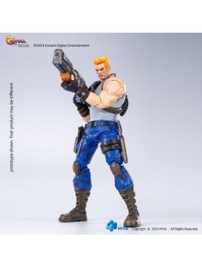 Figura articulada de Bill Rizer de Contra em uniforme azul.