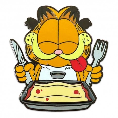 Broche en métal Garfield avec lasagne