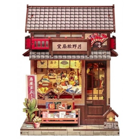 Maqueta de madera de Tsukino Eogi-dou, 19 x 14 cm