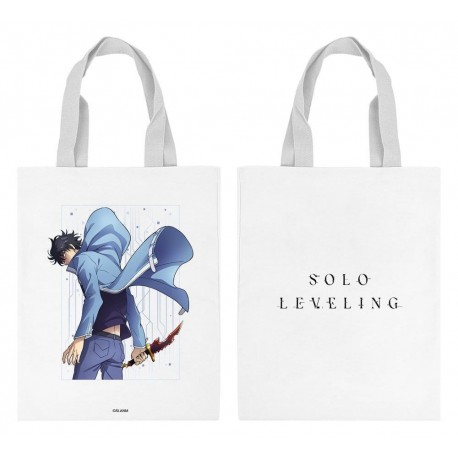 Bolsa branca Solo Leveling com design de Sung Jinwoo