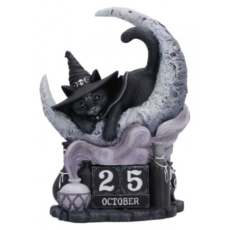 Calendário Perpétuo Purrah em lua crescente com detalhes mágicos