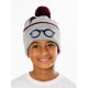 Bonnet gris Harry Potter avec lunettes et éclair