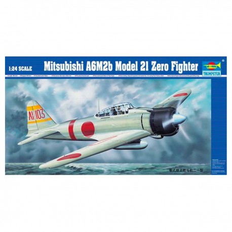 Maquette Mitsubishi A6M2b Zero Typ 21 à l'échelle 1/24 de Trumpeter