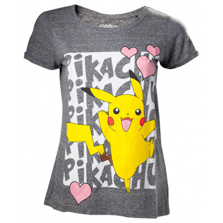 T-Shirt Fille Pikachu Pokemon Amour