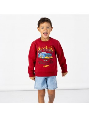 Sweatshirt rouge Hot Wheels pour enfants