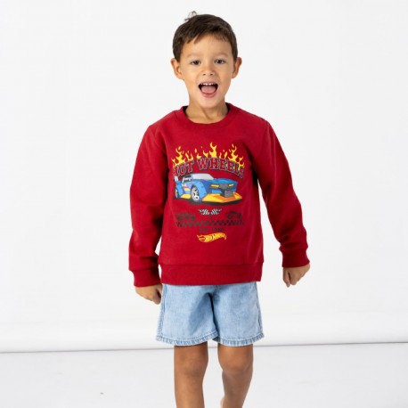 Moletom vermelho Hot Wheels para crianças