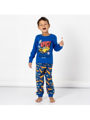 Pyjama long bleu Hot Wheels pour enfants