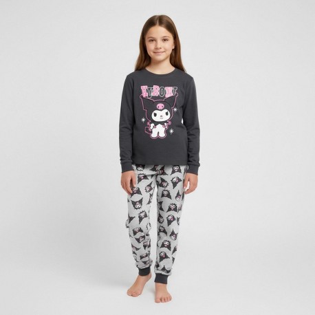 Pijama longo Kuromi Hello Kitty em cor escura