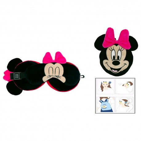 Coussin de voyage avec masque Minnie Mouse