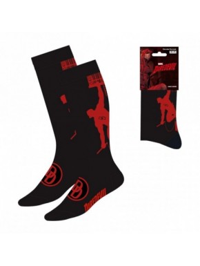 Calcetines negros de Daredevil con detalles en rojo