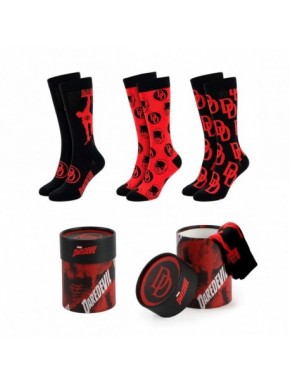 Pack de chaussettes Daredevil, design rouge et noir