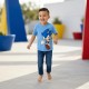 Camiseta azul do Sonic para crianças de 6 a 12 anos