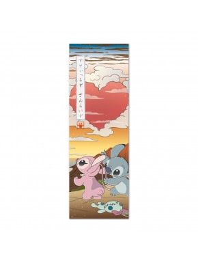 Poster de porta Disney Stitch com design japonês