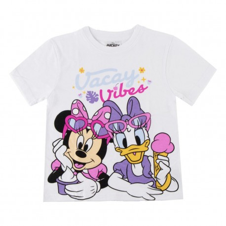 Camiseta branca da Minnie e Daisy para meninas