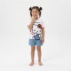 Camiseta curta branca da Hello Kitty para meninas