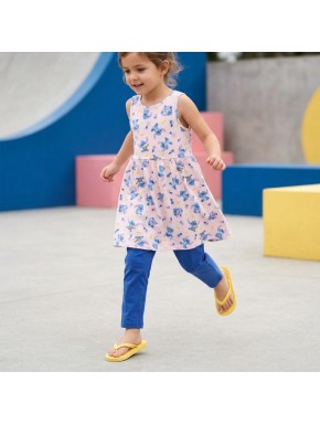 Vestido de algodón con estampado de Stitch para niñas