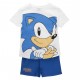 Pijama corto de Sonic en blanco y azul para niños