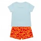 Pyjama court Vaiana en bleu et orange pour filles