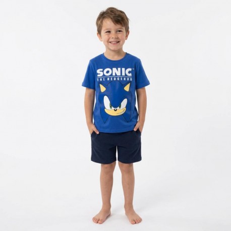 Camiseta azul Sonic para crianças