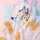 Maillot de bain enfant Bluey rose avec imprimé et volants