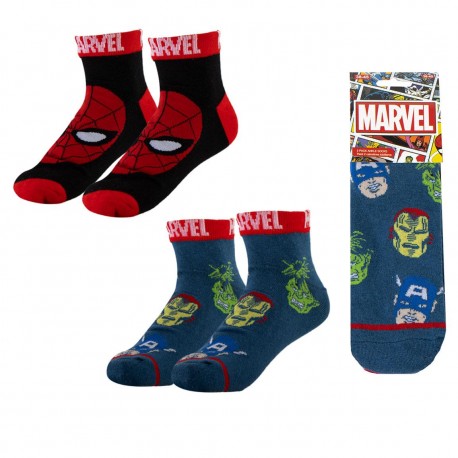 Lot de chaussettes courtes Marvel avec Spider-Man et Iron Man