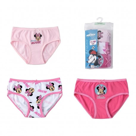 Pack braguitas Minnie Mouse 3 piezas, 100% algodón
