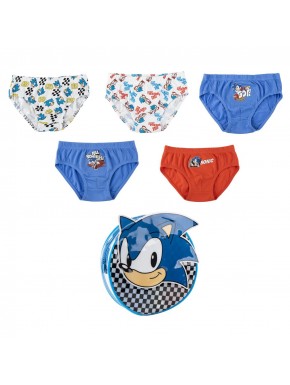 Pack de cuecas infantis do Sonic com necessaire