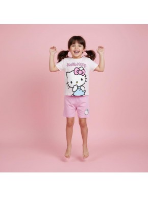 Conjunto Hello Kitty camiseta e shorts para meninas