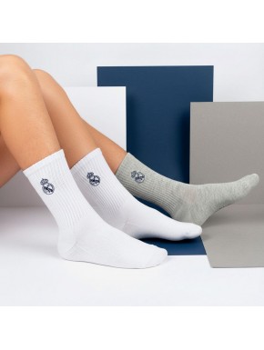 Pack de calcetines Real Madrid en blanco, gris y azul