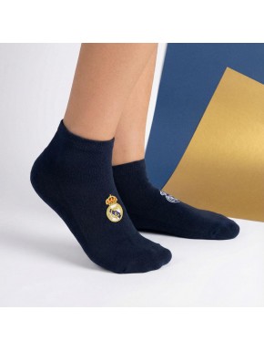 Calcetines Real Madrid azul marino con logo bordado