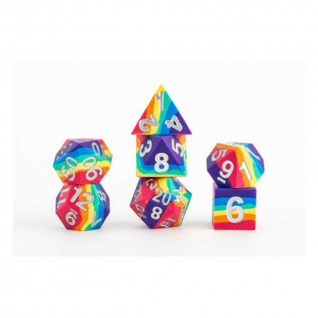 Set de 7 dados FanRoll Sharp Edge Rainbow