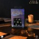 Set de dés Call of Cthulhu bleu-vert et or.