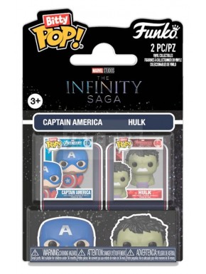 Pack de 2 Bitty POP! Marvel Cap y Hulk