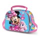 Sac à déjeuner 3D Minnie Mouse bleu avec poignée rose