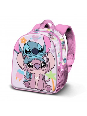 Mochila preescolar rosa con diseño de Lilo y Stitch en 3D