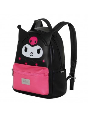 Mochila lila de Hello Kitty Kuromi con bolsillos y cremallera