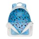 Mochila branca Hello Kitty Cinnamoroll com múltiplos compartimentos